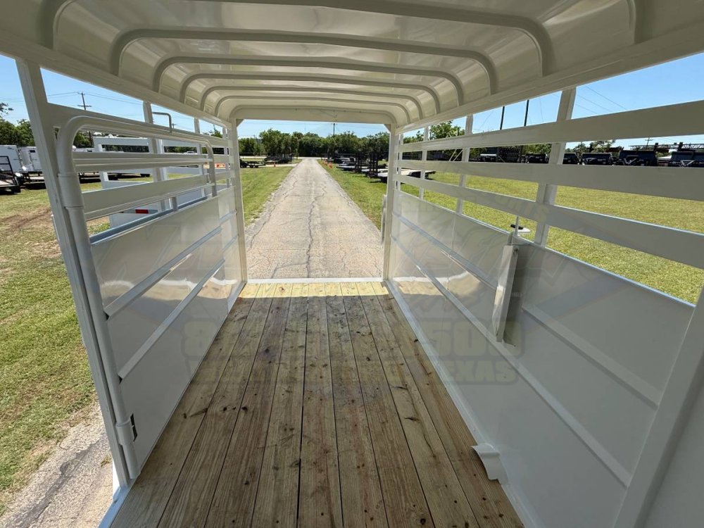 2026 DELCO 6' X 14' BUMPER PULL STOCK TRAILER W/ SPARE ARTIC WHITE 12,000 GVWR