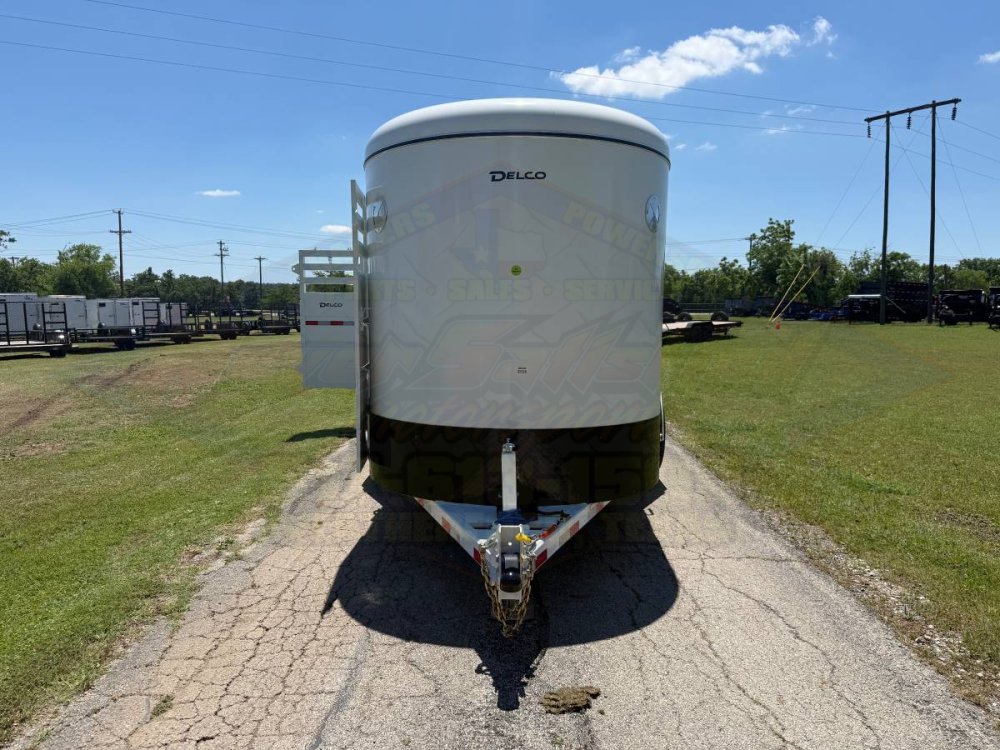 2026 DELCO 6' X 14' BUMPER PULL STOCK TRAILER W/ SPARE ARTIC WHITE 12,000 GVWR
