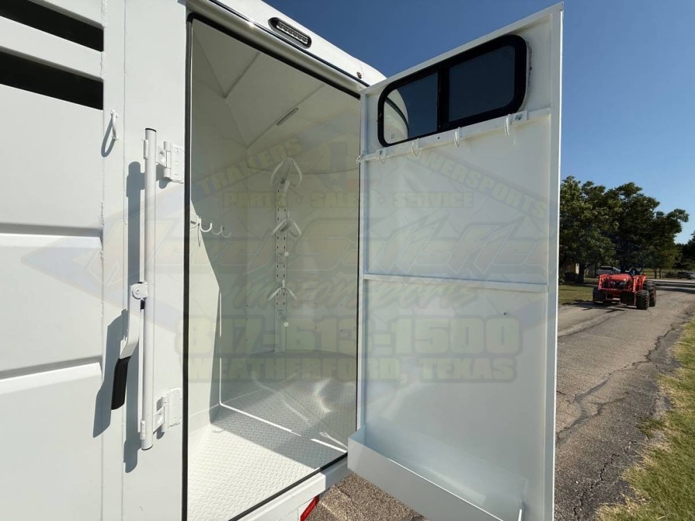 2026 DELCO 6' X 16' 3 HORSE BUMPER PULL TRAILER WITH SPARE, WHITE 12,000 GVWR