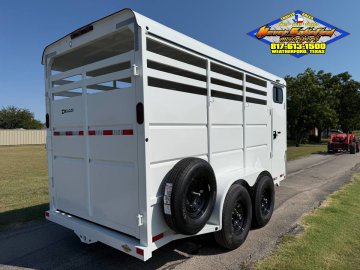 2026 DELCO 6' X 16' 3 HORSE BUMPER PULL TRAILER WITH SPARE, WHITE 12,000 GVWR