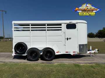 2026 DELCO 6' X 16' 3 HORSE BUMPER PULL TRAILER WITH SPARE, WHITE 12,000 GVWR