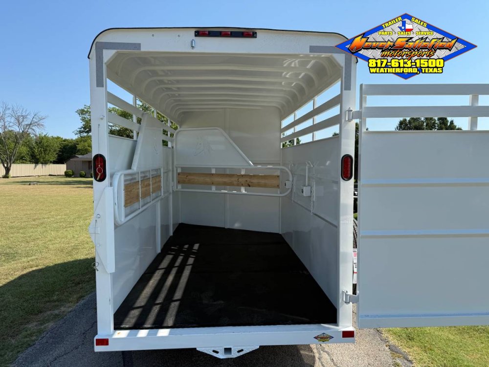 2026 DELCO 6' X 16' 3 HORSE BUMPER PULL TRAILER WITH SPARE, WHITE 12,000 GVWR