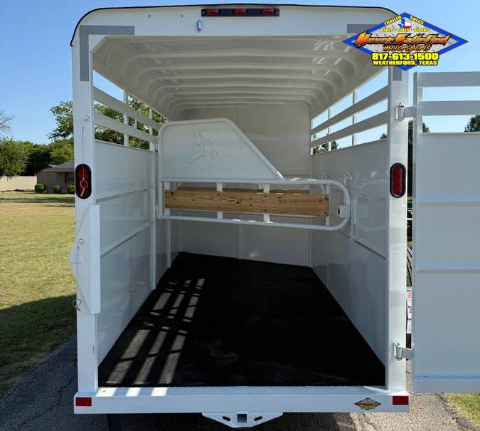 2026 DELCO 6' X 16' 3 HORSE BUMPER PULL TRAILER WITH SPARE, WHITE 12,000 GVWR