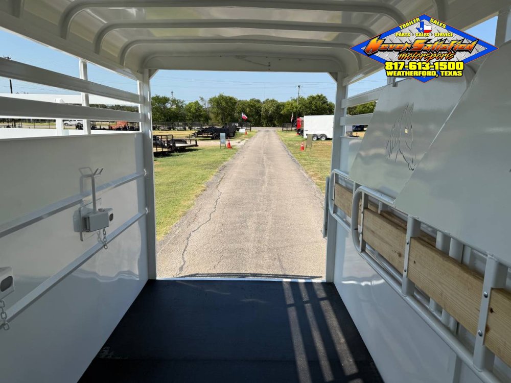 2026 DELCO 6' X 16' 3 HORSE BUMPER PULL TRAILER WITH SPARE, WHITE 12,000 GVWR