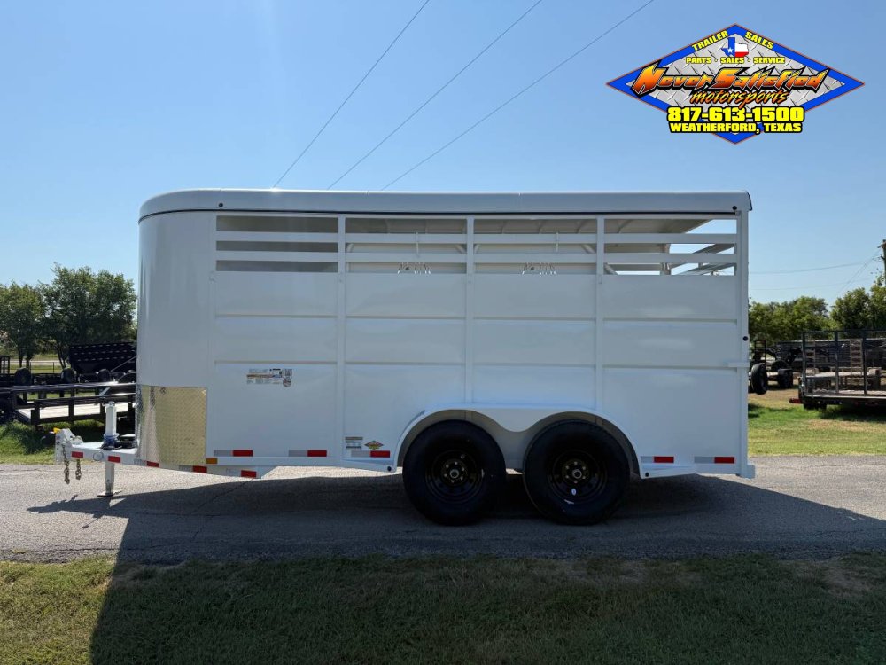 2026 DELCO 6' X 16' 3 HORSE BUMPER PULL TRAILER WITH SPARE, WHITE 12,000 GVWR
