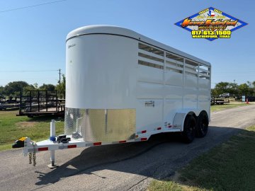 2026 DELCO 6' X 16' 3 HORSE BUMPER PULL TRAILER WITH SPARE, WHITE 12,000 GVWR