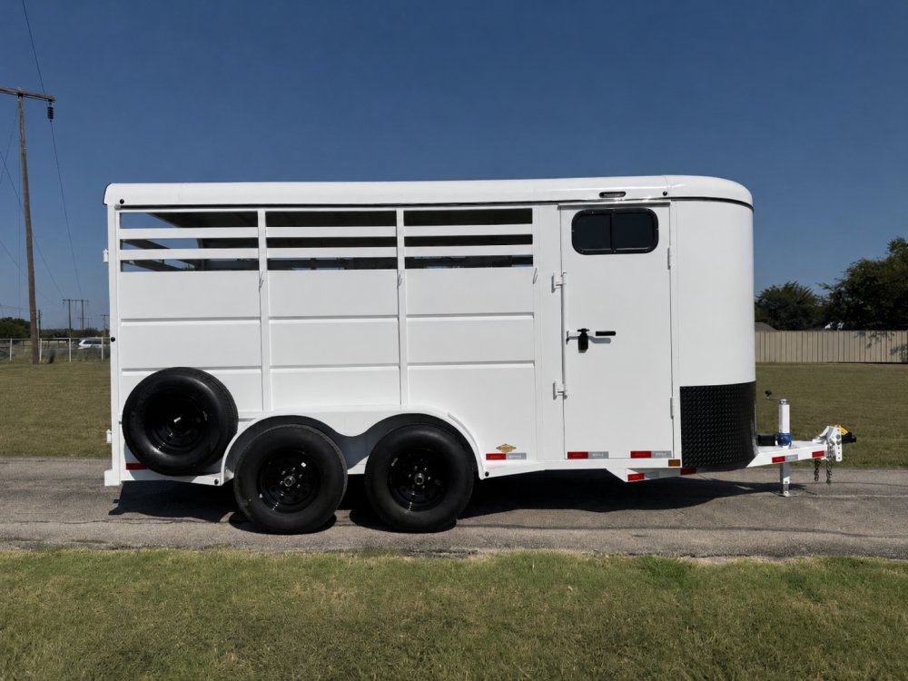 2026 DELCO 6' X 16' 3 HORSE BUMPER PULL TRAILER WITH SPARE, WHITE 12,000 GVWR