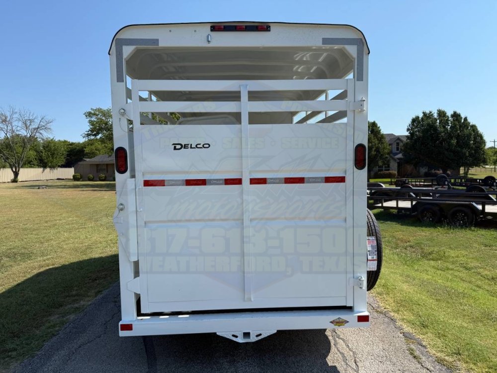 2026 DELCO 6' X 16' 3 HORSE BUMPER PULL TRAILER WITH SPARE, WHITE 12,000 GVWR