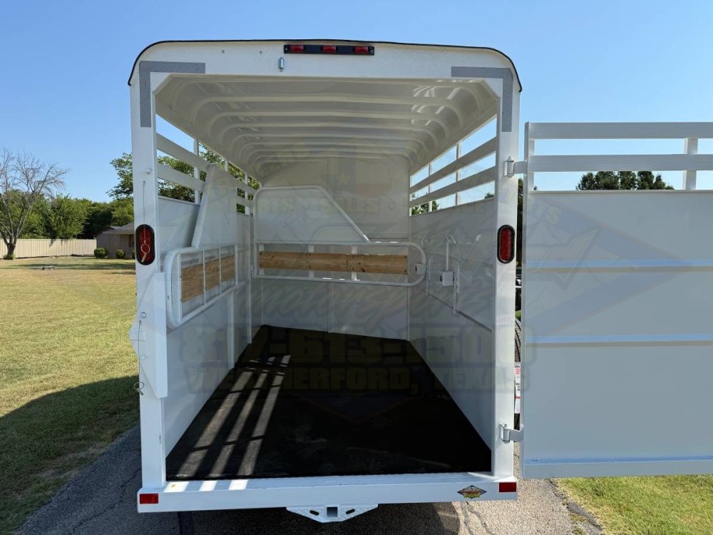 2026 DELCO 6' X 16' 3 HORSE BUMPER PULL TRAILER WITH SPARE, WHITE 12,000 GVWR