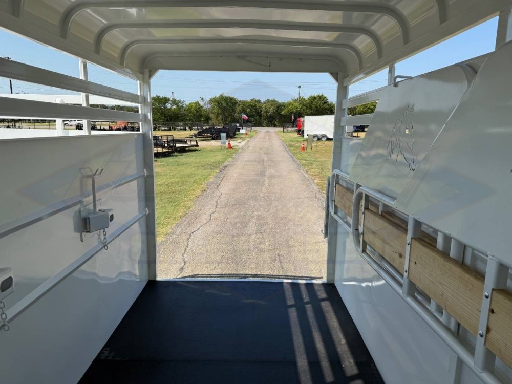 2026 DELCO 6' X 16' 3 HORSE BUMPER PULL TRAILER WITH SPARE, WHITE 12,000 GVWR