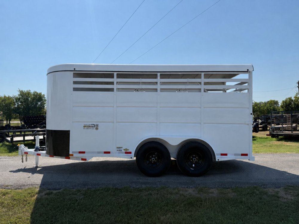 2026 DELCO 6' X 16' 3 HORSE BUMPER PULL TRAILER WITH SPARE, WHITE 12,000 GVWR