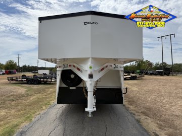 2027 DELCO E224 8' X 24' GOOSENECK ENCLOSED CARGO TRAILER WITH SPRING ASSISTED RAMP GATE AND SPARE 1