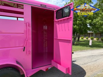 2026 DELCO 6' X 14' 2 HORSE BUMPER PULL TRAILER WITH SPARE, BUBBLEGUM PINK 12,000 GVWR