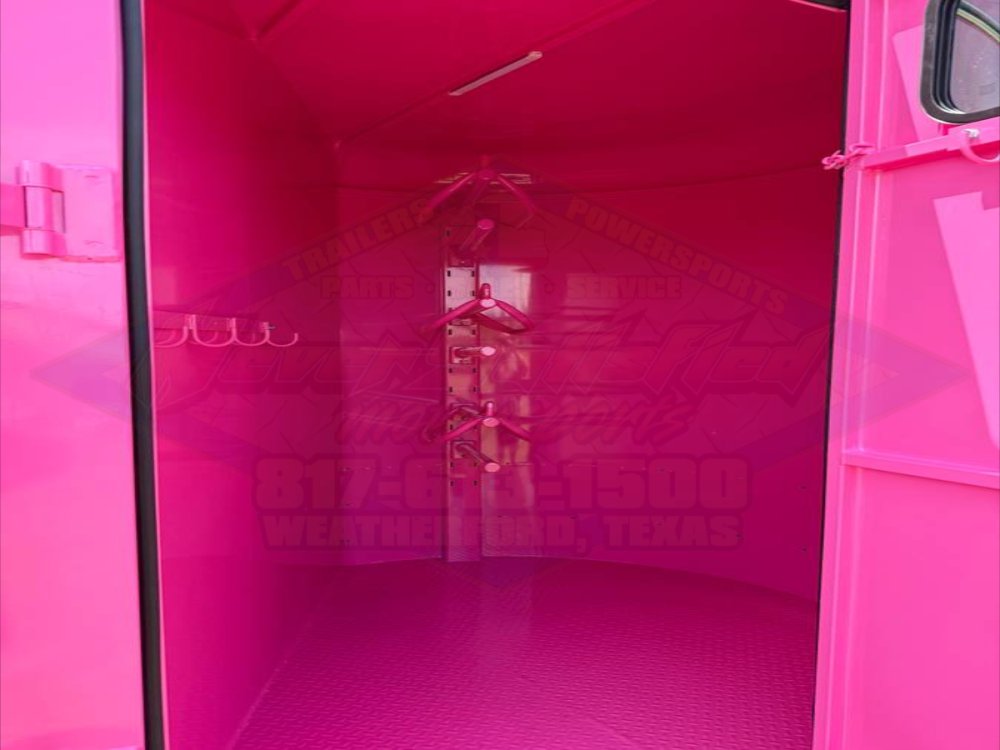 2026 DELCO 6' X 14' 2 HORSE BUMPER PULL TRAILER WITH SPARE, BUBBLEGUM PINK 12,000 GVWR