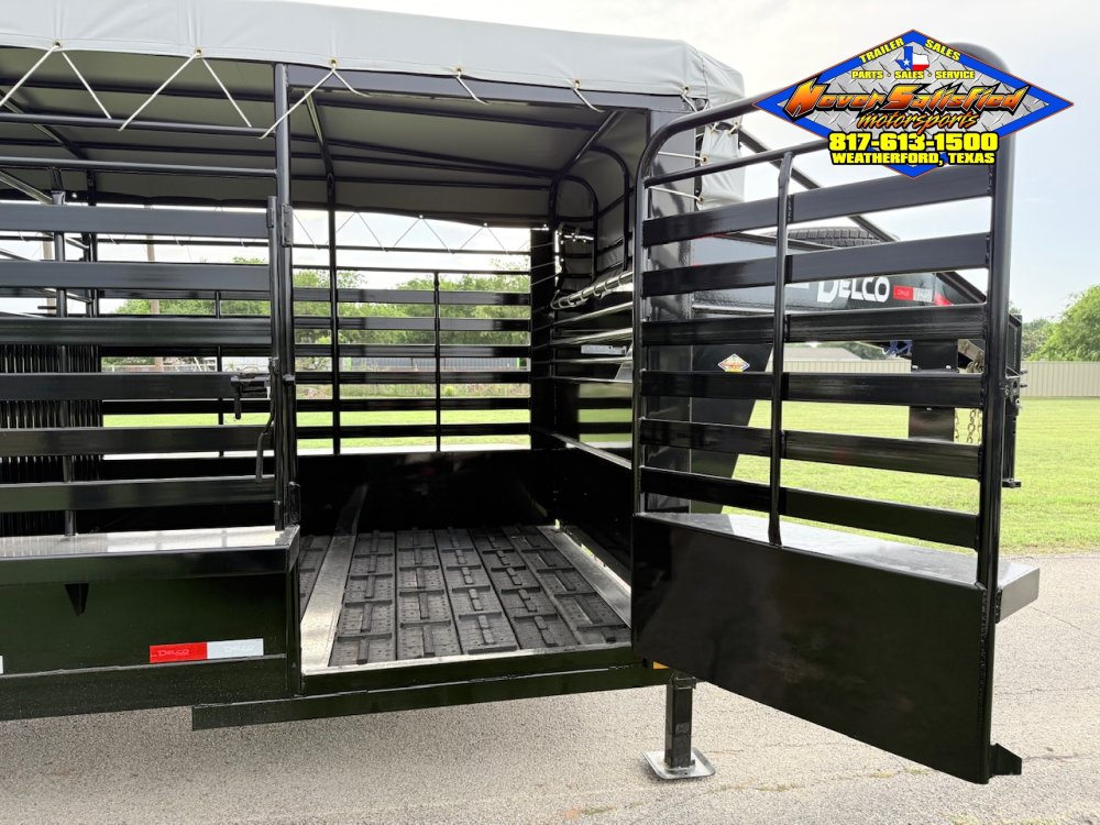 2027 DELCO 6'8" X 32' BAR TOP GOOSENECK CATTLE TRAILER WITH SPARE 21K-GVWR