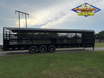 2027 DELCO 6'8" X 32' BAR TOP GOOSENECK CATTLE TRAILER WITH SPARE 21K-GVWR