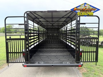 2027 DELCO 6'8" X 32' BAR TOP GOOSENECK CATTLE TRAILER WITH SPARE 21K-GVWR