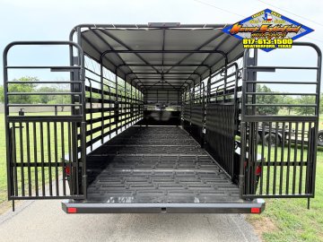 2027 DELCO 6'8" X 32' BAR TOP GOOSENECK CATTLE TRAILER WITH SPARE 21K-GVWR
