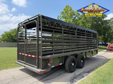 2026 DELCO 6' 8" X 20' BAR TOP GOOSENECK CATTLE STOCK TRAILER 14K-GVWR FORD MARSH GRAY