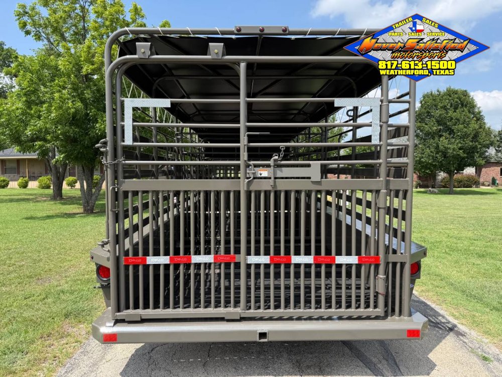 2026 DELCO 6' 8" X 20' BAR TOP GOOSENECK CATTLE STOCK TRAILER 14K-GVWR FORD MARSH GRAY