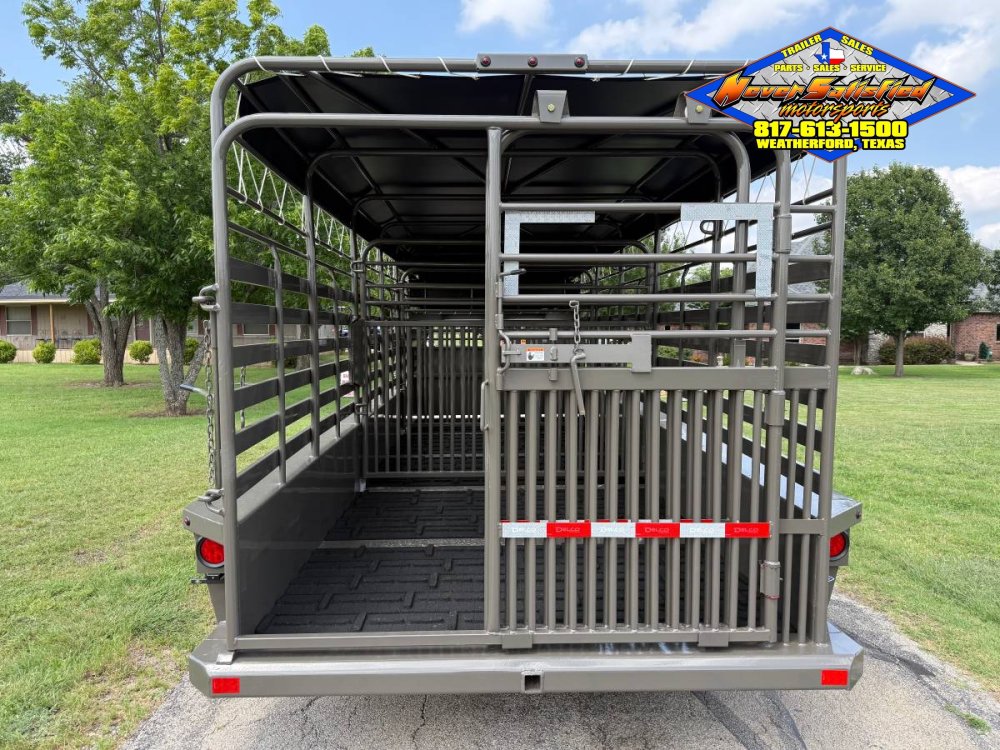 2026 DELCO 6' 8" X 20' BAR TOP GOOSENECK CATTLE STOCK TRAILER 14K-GVWR FORD MARSH GRAY