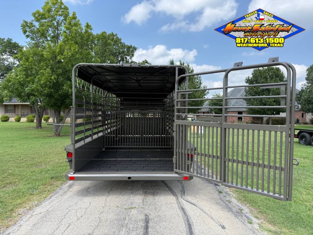 2026 DELCO 6' 8" X 20' BAR TOP GOOSENECK CATTLE STOCK TRAILER 14K-GVWR FORD MARSH GRAY