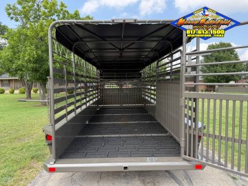 2026 DELCO 6' 8" X 20' BAR TOP GOOSENECK CATTLE STOCK TRAILER 14K-GVWR FORD MARSH GRAY