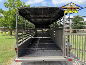 2026 DELCO 6' 8" X 20' BAR TOP GOOSENECK CATTLE STOCK TRAILER 14K-GVWR FORD MARSH GRAY