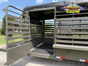 2026 DELCO 6' 8" X 20' BAR TOP GOOSENECK CATTLE STOCK TRAILER 14K-GVWR FORD MARSH GRAY