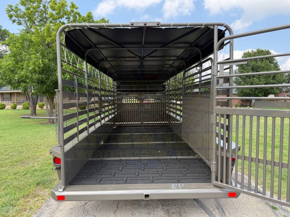2026 DELCO 6' 8" X 20' BAR TOP GOOSENECK CATTLE STOCK TRAILER 14K-GVWR FORD MARSH GRAY