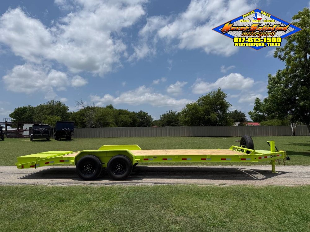 2026 DELCO 83" X 24' EQUIPMENT TRAILER WITH STAND UP RAMPS & SPARE MEAN GREEN 14K-GVWR