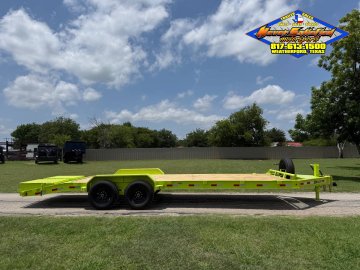 2026 DELCO 83" X 24' EQUIPMENT TRAILER WITH STAND UP RAMPS & SPARE MEAN GREEN 14K-GVWR