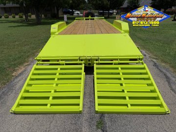 2026 DELCO 83" X 24' EQUIPMENT TRAILER WITH STAND UP RAMPS & SPARE MEAN GREEN 14K-GVWR