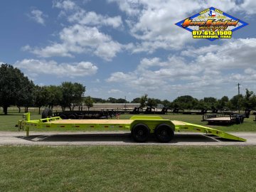 2026 DELCO 83" X 24' EQUIPMENT TRAILER WITH STAND UP RAMPS & SPARE MEAN GREEN 14K-GVWR