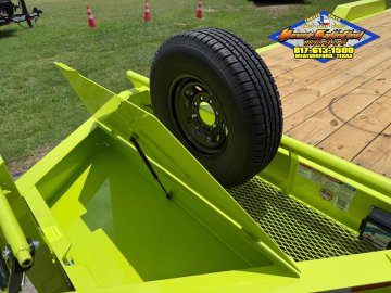 2026 DELCO 83" X 24' EQUIPMENT TRAILER WITH STAND UP RAMPS & SPARE MEAN GREEN 14K-GVWR
