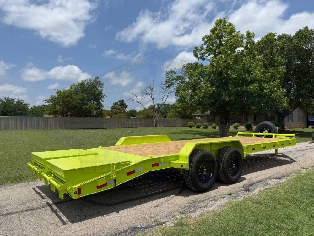 2026 DELCO 83" X 24' EQUIPMENT TRAILER WITH STAND UP RAMPS & SPARE MEAN GREEN 14K-GVWR