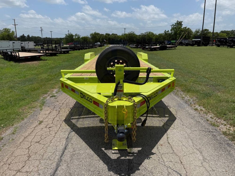 2026 DELCO 83" X 24' EQUIPMENT TRAILER WITH STAND UP RAMPS & SPARE MEAN GREEN 14K-GVWR