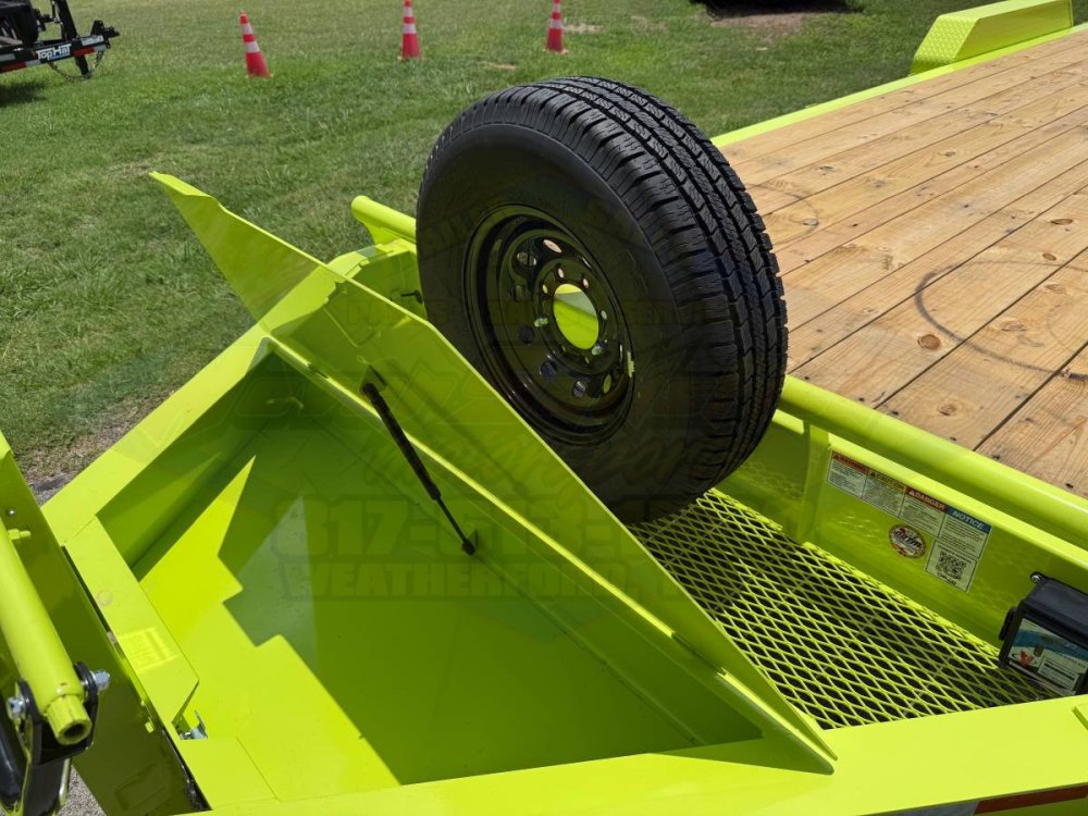 2026 DELCO 83" X 24' EQUIPMENT TRAILER WITH STAND UP RAMPS & SPARE MEAN GREEN 14K-GVWR