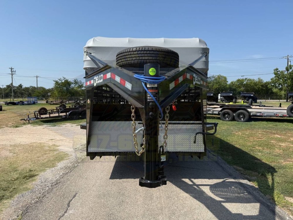 2027 DELCO 6' 8" X 24' BAR TOP GOOSENECK CATTLE STOCK TRAILER, BLACK/GRAY 14,000 GVWR