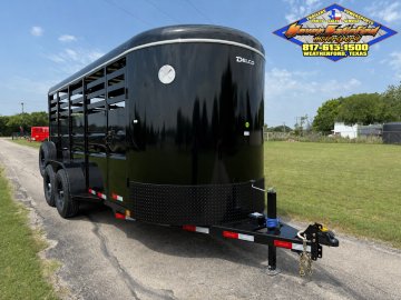 2026 DELCO 6' X 16' BUMPER PULL STOCK TRAILER BLACK 12,000 GVWR