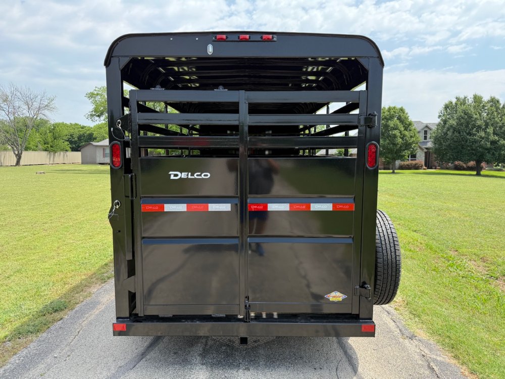 2026 DELCO 6' X 16' BUMPER PULL STOCK TRAILER BLACK 12,000 GVWR