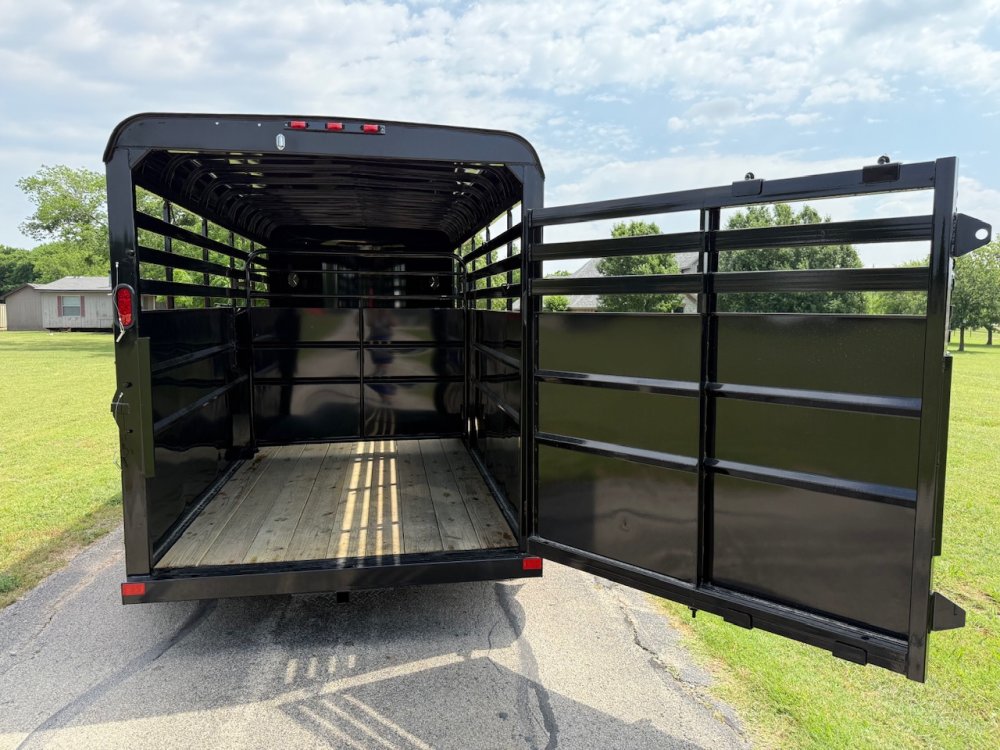 2026 DELCO 6' X 16' BUMPER PULL STOCK TRAILER BLACK 12,000 GVWR