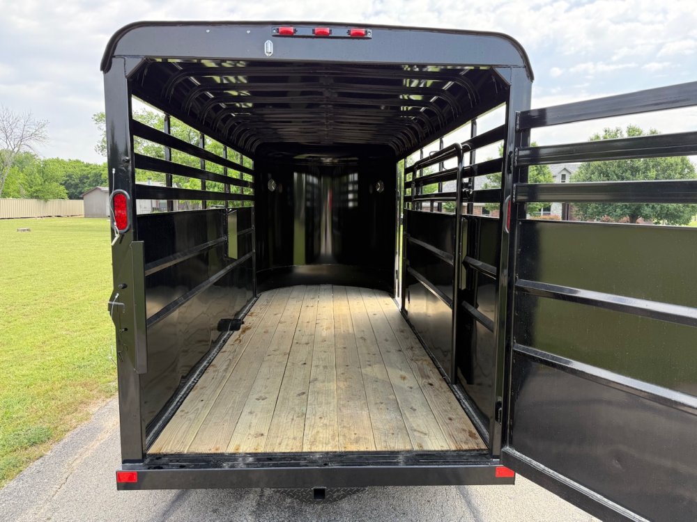 2026 DELCO 6' X 16' BUMPER PULL STOCK TRAILER BLACK 12,000 GVWR