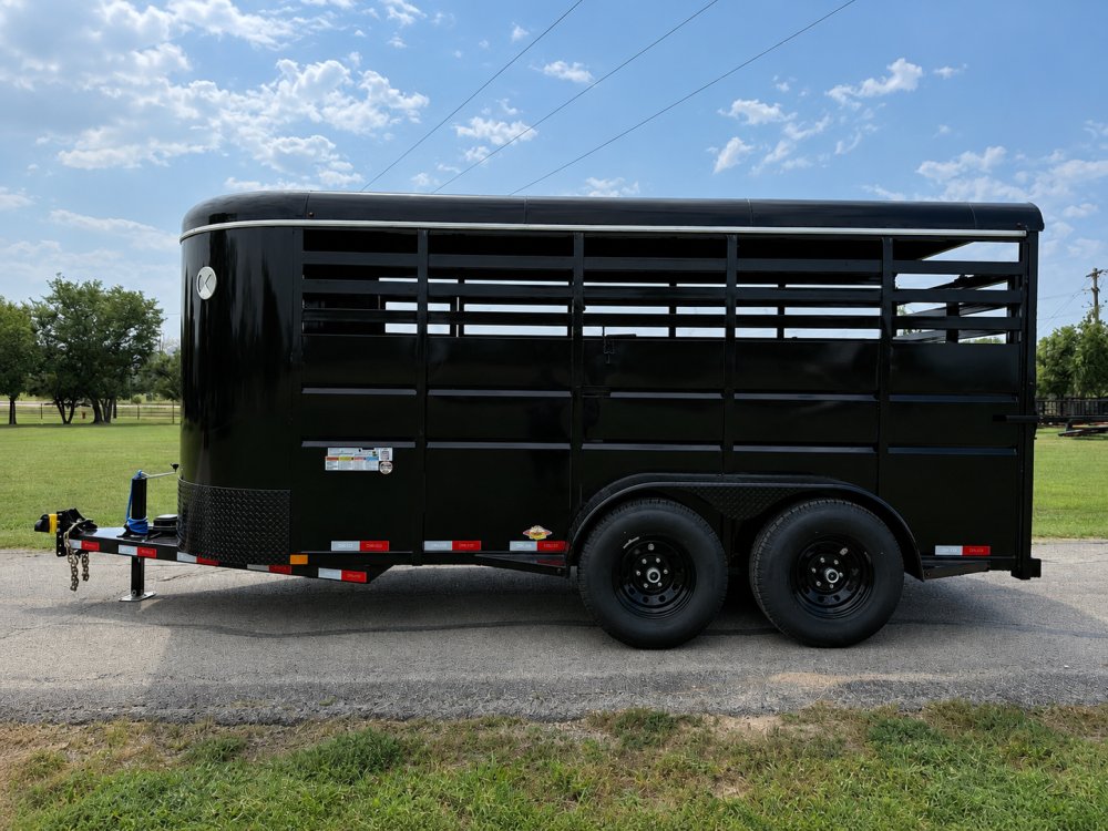 2026 DELCO 6' X 16' BUMPER PULL STOCK TRAILER BLACK 12,000 GVWR
