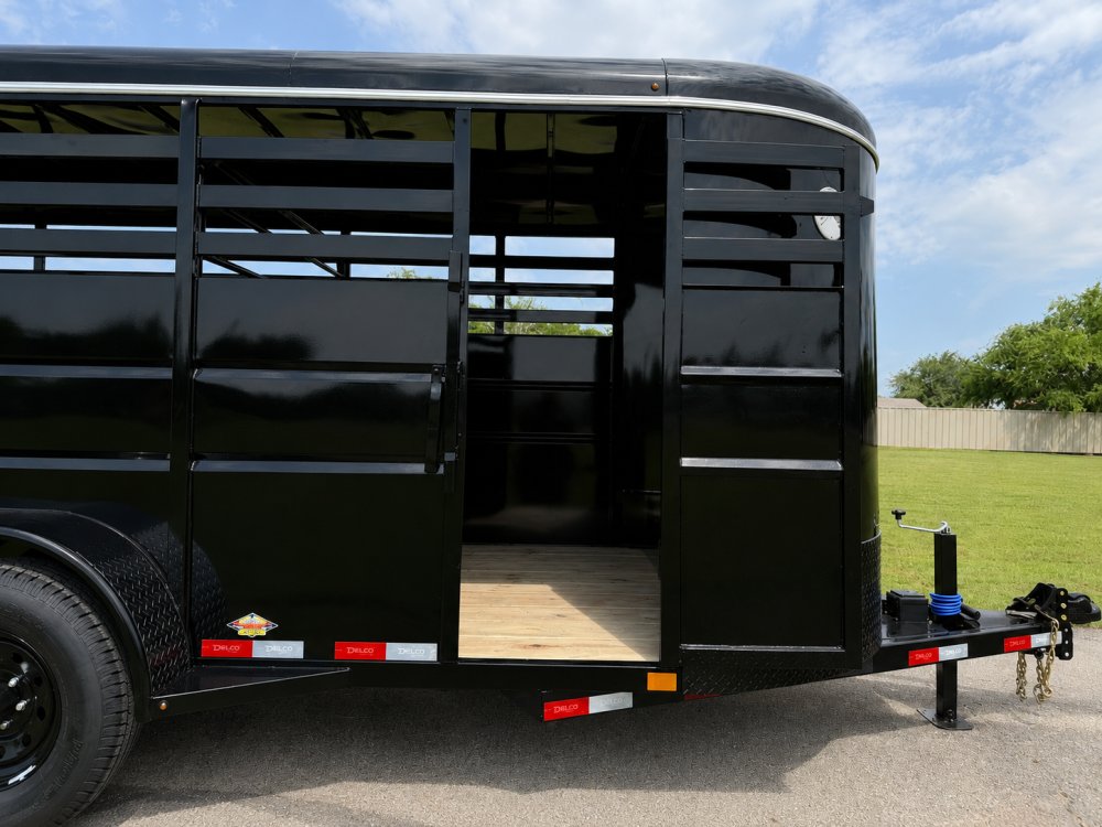 2026 DELCO 6' X 16' BUMPER PULL STOCK TRAILER BLACK 12,000 GVWR