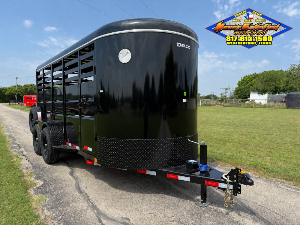 2026 DELCO 6' X 16' BUMPER PULL STOCK TRAILER BLACK 12,000 GVWR