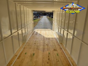 2027 DELCO E224 8' X 24' GOOSENECK ENCLOSED CARGO TRAILER WITH SPRING ASSISTED RAMP GATE AND SPARE 1