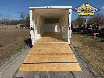 2027 DELCO E224 8' X 24' GOOSENECK ENCLOSED CARGO TRAILER WITH SPRING ASSISTED RAMP GATE AND SPARE 1