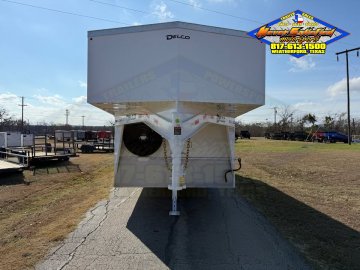 2027 DELCO E224 8' X 24' GOOSENECK ENCLOSED CARGO TRAILER WITH SPRING ASSISTED RAMP GATE AND SPARE 1