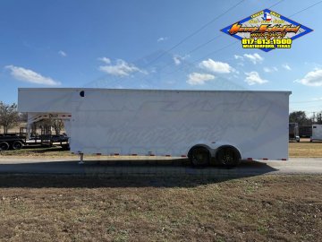 2027 DELCO E224 8' X 24' GOOSENECK ENCLOSED CARGO TRAILER WITH SPRING ASSISTED RAMP GATE AND SPARE 1